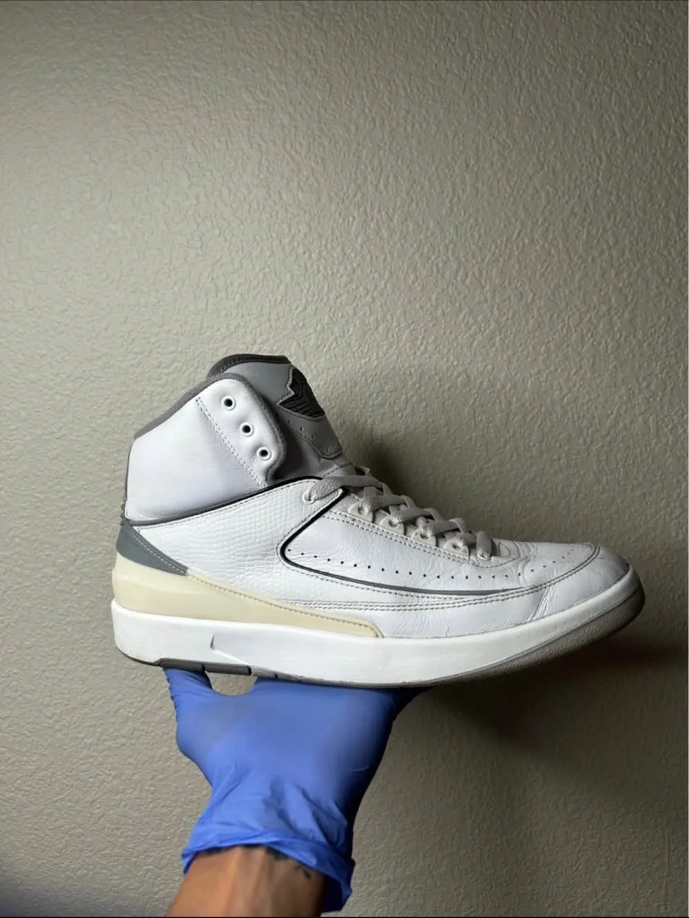 White and Gray High-Top Men's Sneakers